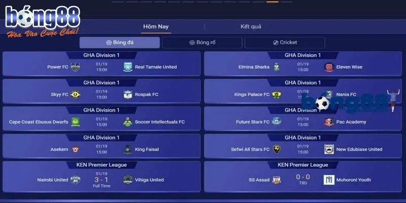 Lịch thi đấu Cập nhật thời gian thi đấu để hỗ trợ phân tích và chốt kèo chuẩn